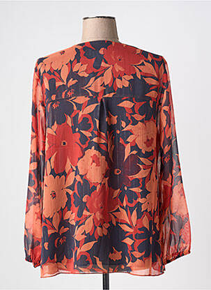 Blouse légère et transparente manches longues orange GEVANA femme