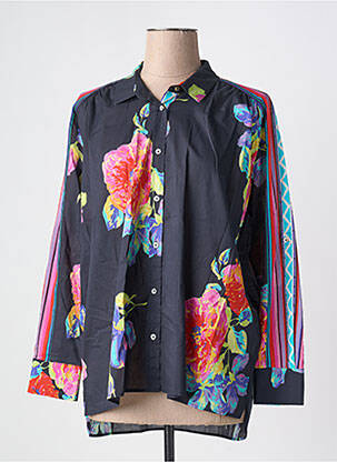 Chemisier imprimé fleurs manches longues bleu FUEGO WOMAN femme