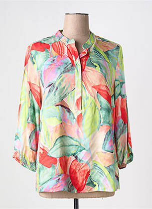 Blouse imprimé fleurs manches 3/4 vert TONI femme