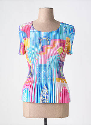 Top stretch manches courtes bleu LEO & UGO femme