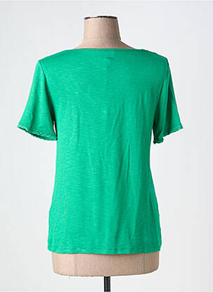 T-shirt col v manches courtes vert LEO & UGO femme