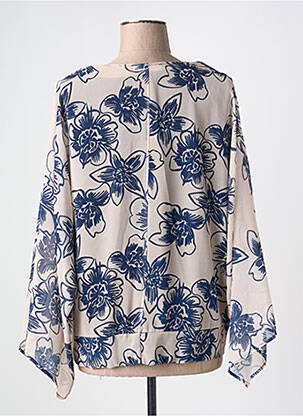 Blouse légère et transparente manches longues bleu ELEONORA AMADEI femme