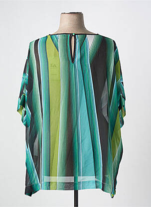 Tunique manches longues légère et transparente vert ELEONORA AMADEI femme