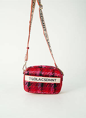 Sac bandoulière amovible forme rectangulaire rouge LOLA CASADEMUNT femme