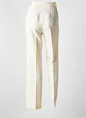 Pantalon droit taille à pinces taille haute beige KOCCA femme