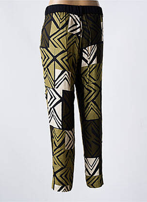 Pantalon droit tissage crêpe taille haute vert PAZ TORRAS femme