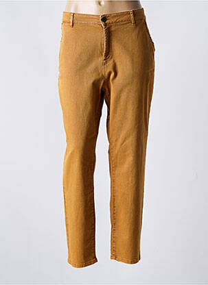 Pantalon chino taille basse taille basse jaune ONE STEP femme