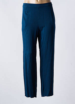 Pantalon droit tissage popeline taille normale bleu LA FEE MARABOUTEE femme