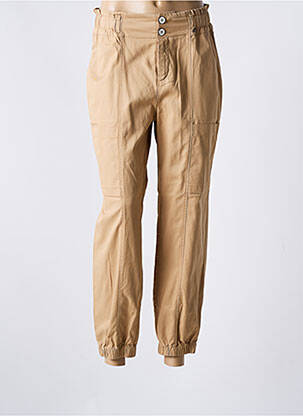 Pantalon 7/8 taille élastique taille normale beige ONE STEP femme
