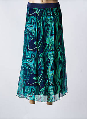 Jupe longue tissage crêpe vert LA FEE MARABOUTEE femme