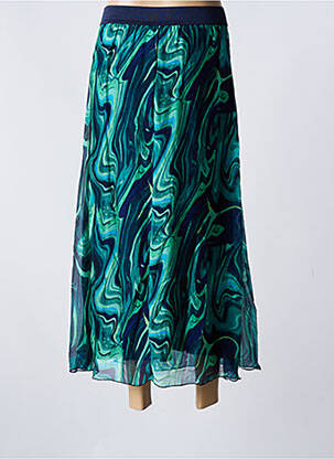 Jupe longue tissage crêpe vert LA FEE MARABOUTEE femme