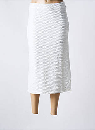 Jupe longue fermeture zippée au dos blanc IKKS femme