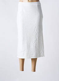 Jupe longue fermeture zippée au dos blanc IKKS femme