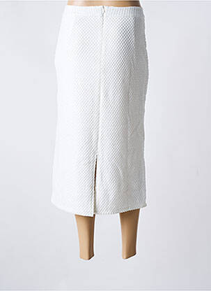 Jupe longue fermeture zippée au dos blanc IKKS femme