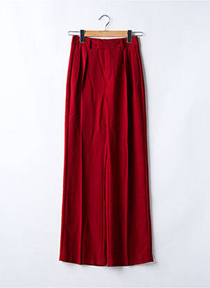 Pantalon large tissage crêpe taille haute orange ONE STEP femme