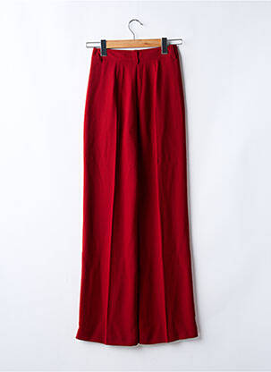 Pantalon large tissage crêpe taille haute orange ONE STEP femme