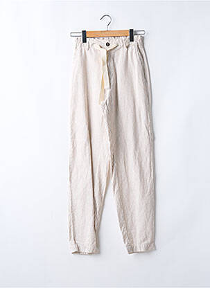 Pantalon droit stretch taille haute beige MAT DE MISAINE femme