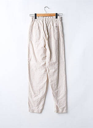 Pantalon droit stretch taille haute beige MAT DE MISAINE femme