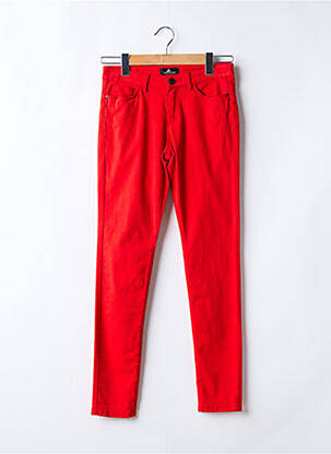 Jeans coupe slim stretch taille normale rouge ONE STEP femme
