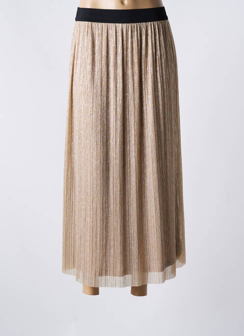 Jupe mi-longue beige LA FEE MARABOUTEE pour femme