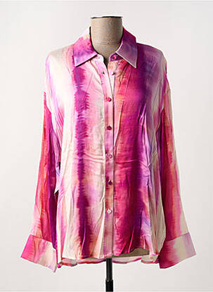 Chemisier imprimé fantaisie manches longues violet SUNCOO femme