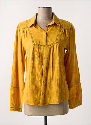 Chemisier coupe droite manches longues jaune ONE STEP femme