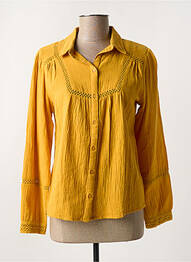 Chemisier coupe droite manches longues jaune ONE STEP femme