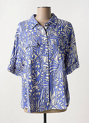 Chemisier manches courtes manches courtes bleu SUNCOO femme