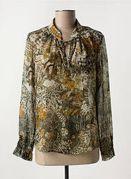 Blouse imprimé fantaisie manches longues vert IKKS femme