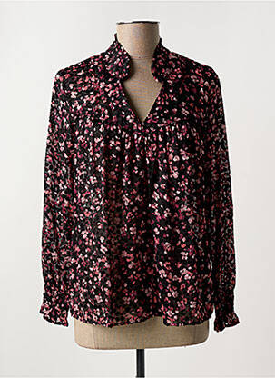 Blouse imprimé fantaisie manches longues noir IKKS femme