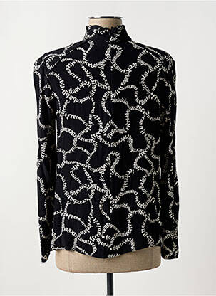 Top imprimé fantaisie manches longues noir IKKS femme