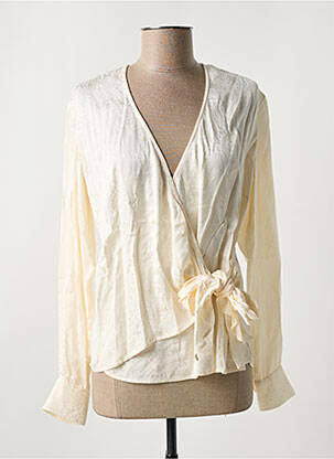 Gilet cache-cœur coupe cintrée beige KOCCA femme