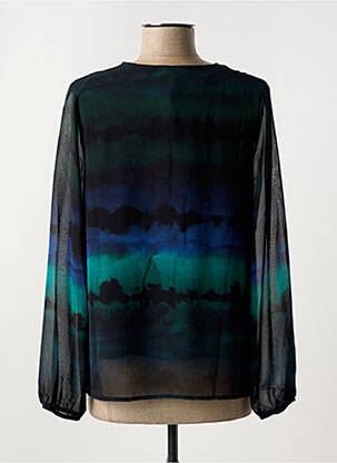 Blouse imprimé fantaisie manches longues bleu LA FEE MARABOUTEE femme
