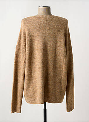 Pull coupe droite manches longues beige DIPLODOCUS femme