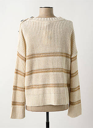 Pull col rond manches longues beige LA FEE MARABOUTEE femme