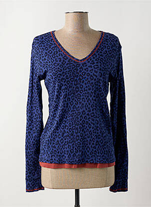 Top imprimé fantaisie manches longues bleu DIPLODOCUS femme