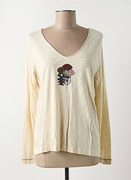 Top coupe cintrée manches longues beige DIPLODOCUS femme