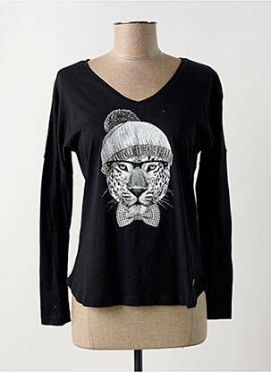 Top coupe cintrée manches longues noir LE BOUDOIR D'EDOUARD femme