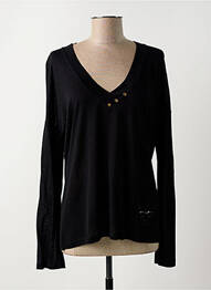 Top coupe cintrée manches longues noir LE BOUDOIR D'EDOUARD femme