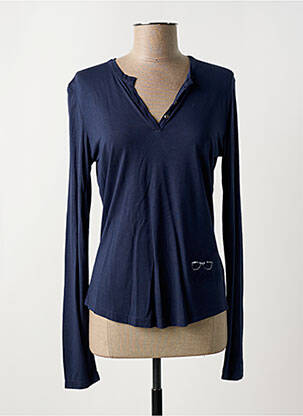Top coupe cintrée manches longues bleu LE BOUDOIR D'EDOUARD femme