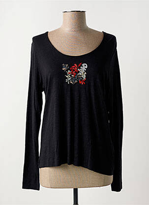 Top col rond manches longues noir DIPLODOCUS femme