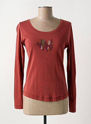 Top coupe cintrée manches longues marron DIPLODOCUS femme