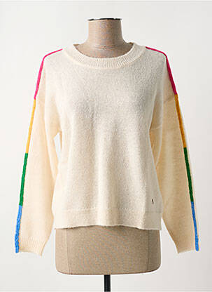 Pull col rond manches longues beige DIPLODOCUS femme