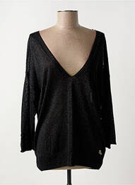 Pull col v manches 3/4 noir KOCCA femme