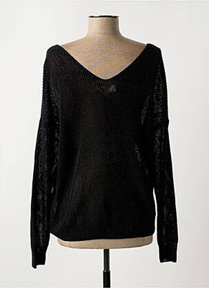 Pull coupe droite manches longues noir KOCCA femme