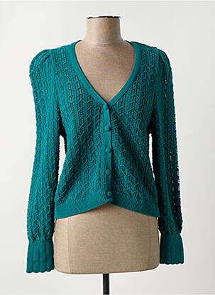 Gilet manches longues coupe cintrée vert ONE STEP femme