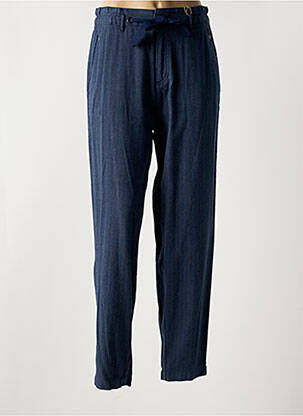 Pantalon chino fermeture zippée sous rabat boutonné taille normale bleu MAT DE MISAINE femme