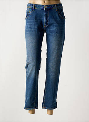 Jeans coupe droite stretch taille normale bleu REIKO femme