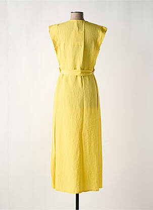 Robe longue manches courtes manches courtes jaune LA FEE MARABOUTEE femme