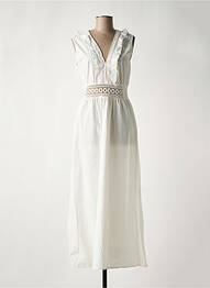 Robe longue manches courtes manches courtes blanc LA FEE MARABOUTEE femme